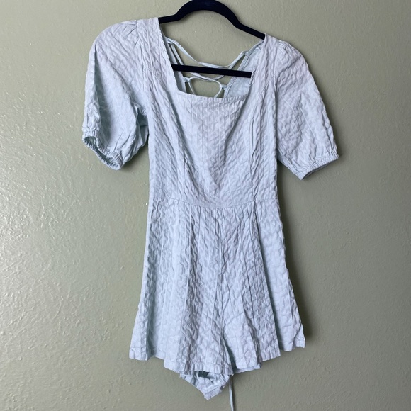 ASOS Turquoise Strappy Back Short Romper - Picture 6 of 6